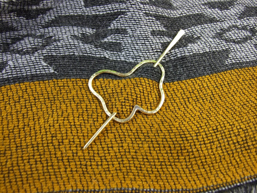 Butterfly Shawl Pin, Brass Butterfly and Pin, Scarf or Cardigan Clasp