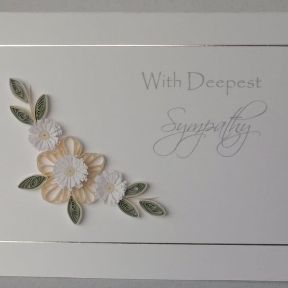 Quilled deep sympathy card, paper quilling, handmade