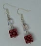 Red Millefiori Cube Earrings - Image 5
