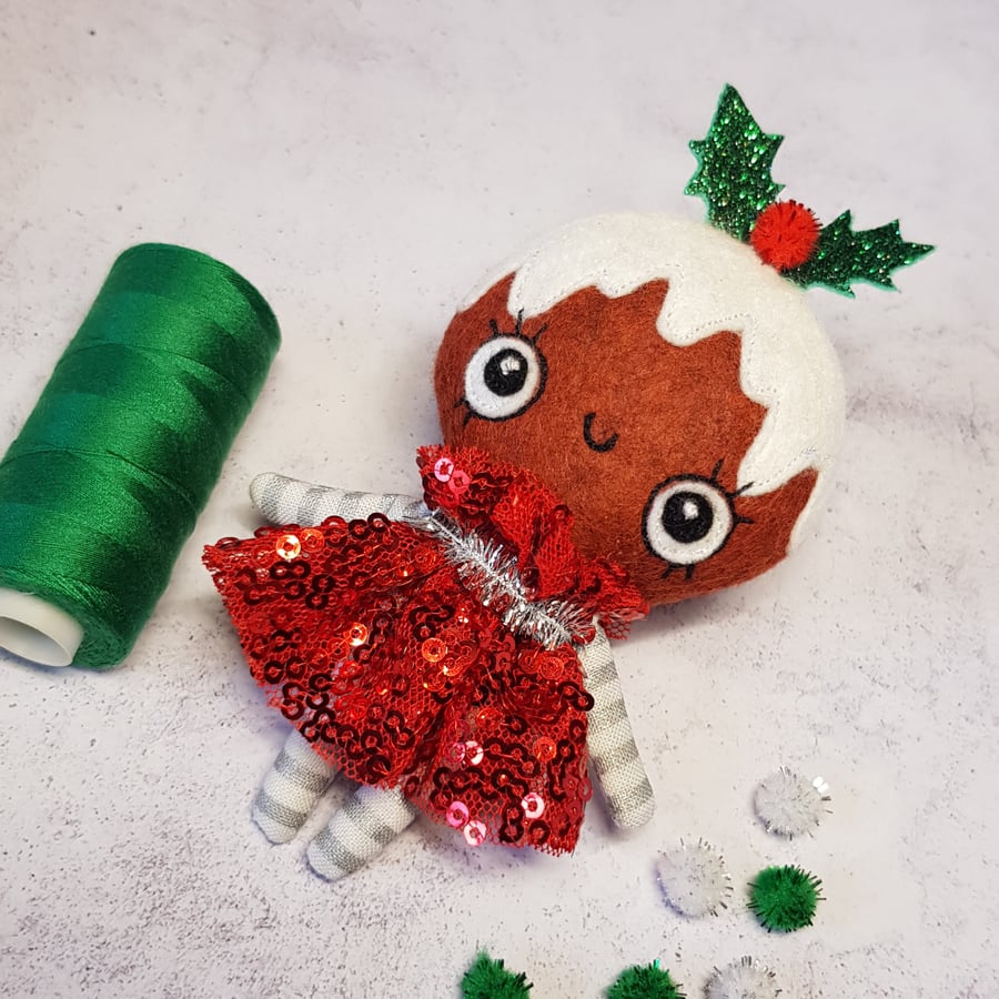 Christmas Pudding Art Doll E