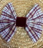 Dog Bow. Check with Velvet middle piece. Fan Design. - Image 1