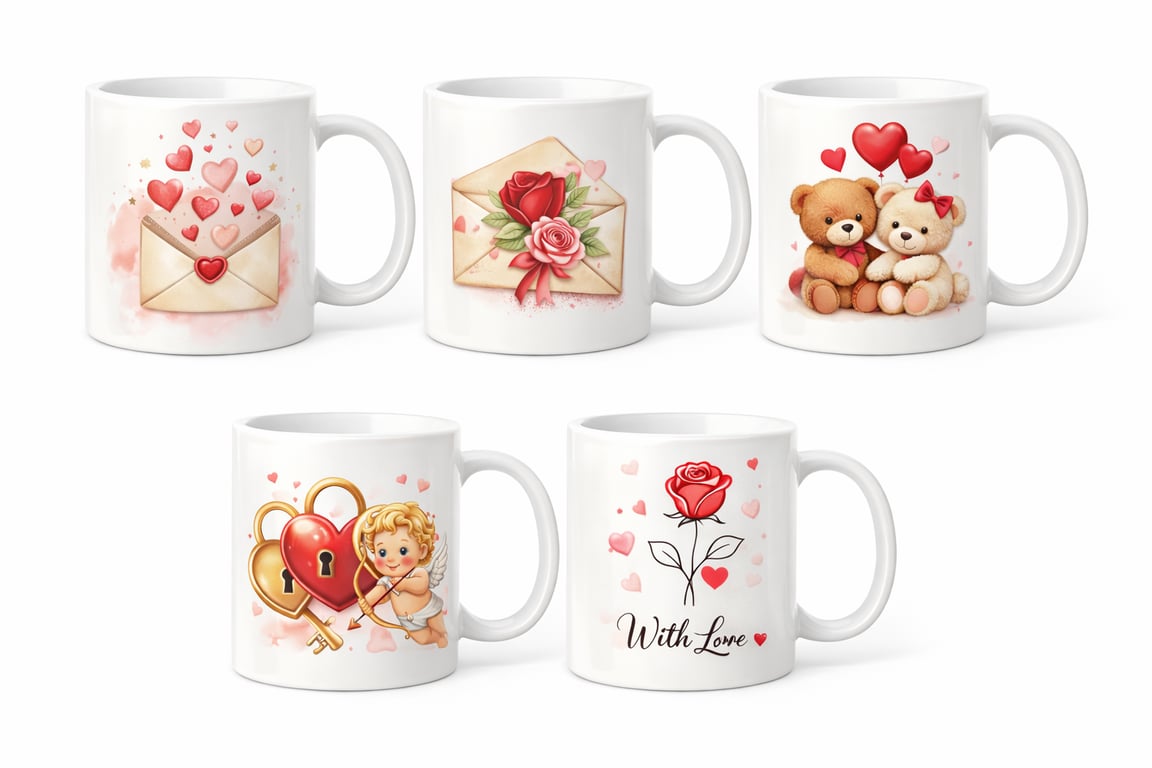Valentine’s Love Design Mugs – Cute & Romantic 11oz Ceramic