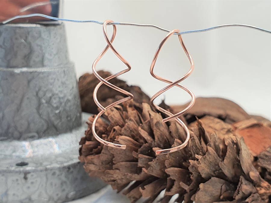 Minimalist Rose Gold Filled Spiral Earrings