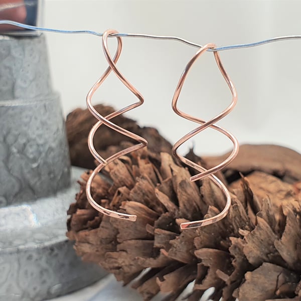Minimalist Rose Gold Filled Spiral Earrings