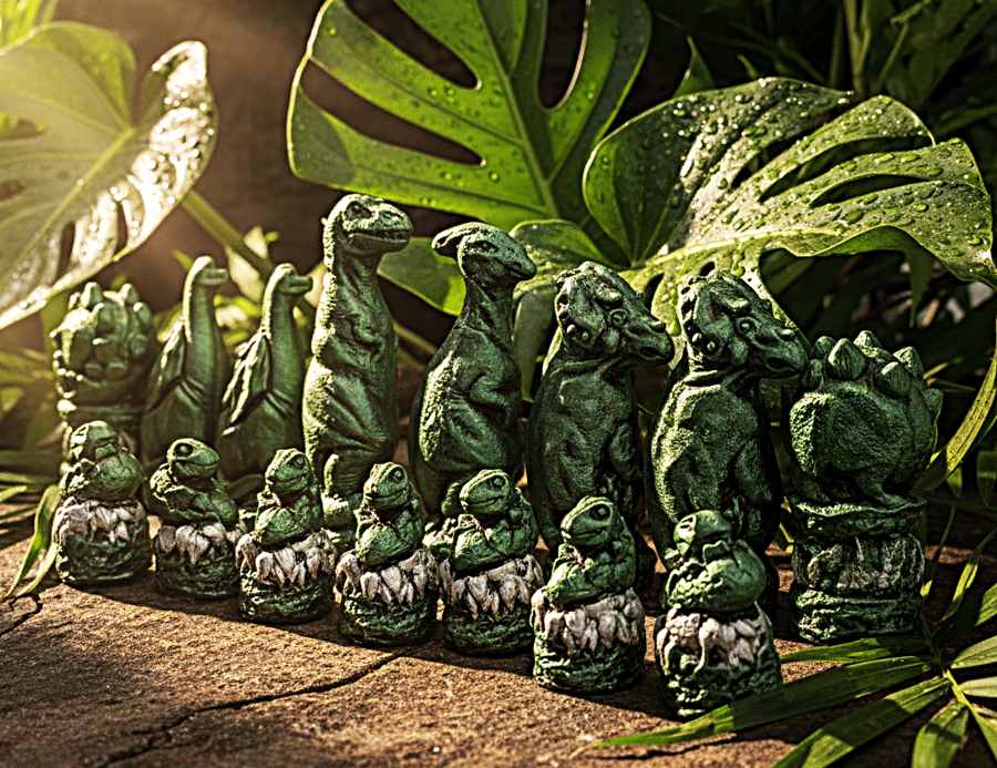 Chess Set, Dinosaur Theme Chess Pieces, made to order