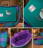 Harris Tweed Large crossbody bag with puffin 