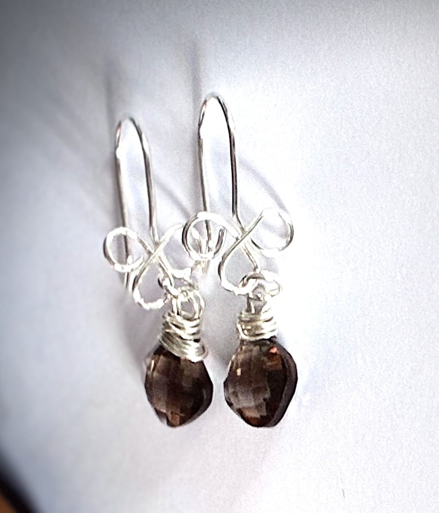 Smoky quartz dangle earrings