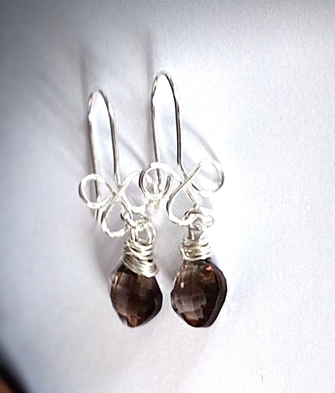 Smoky quartz dangle earrings