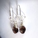 Smoky quartz dangle earrings