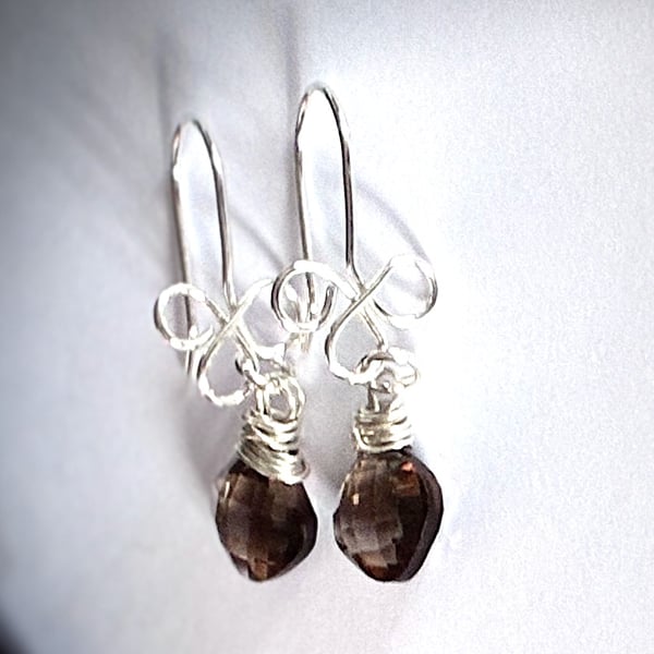 Smoky quartz dangle earrings