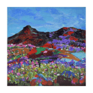 A framed colourful mountain landscape - Scotland - acrylic on canvas