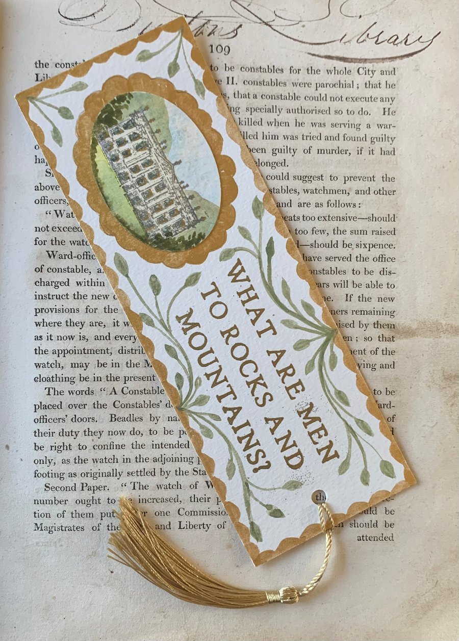 What Are Men To Rocks and Mountains Handmade Jane Austen Bookmark