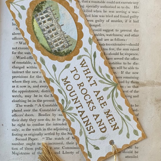 What Are Men To Rocks and Mountains Handmade Jane Austen Bookmark