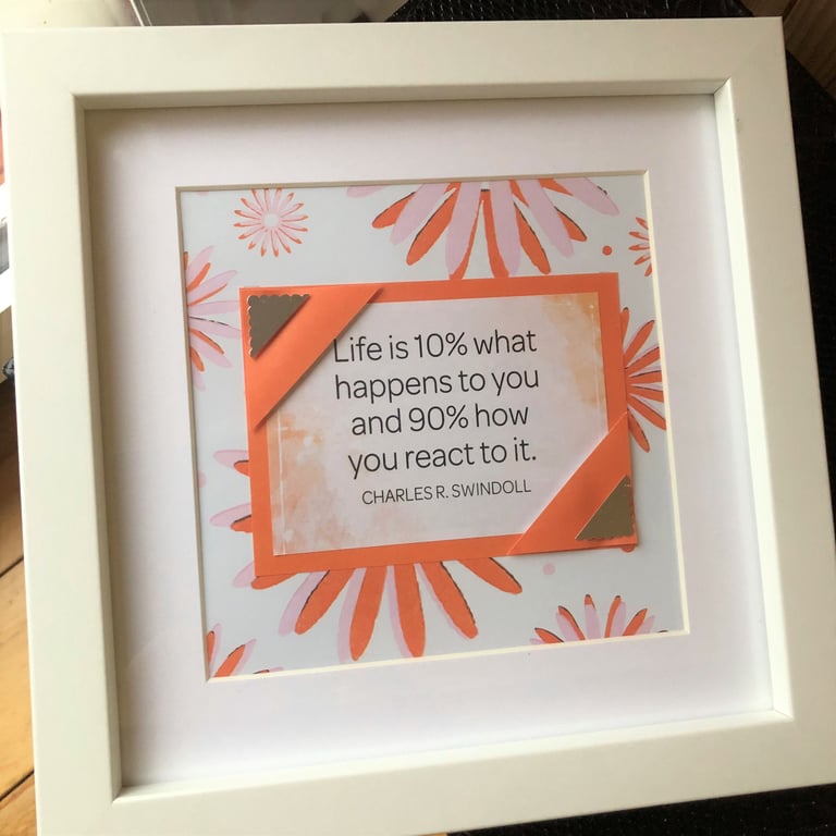 Handmade Framed Inspirational Quote: Charles Swindoll, Life Quote