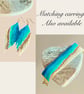 Handmade beadwork bracelet in ocean blue and golden sand colours - Image 6