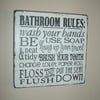 Bathroom typography sign plaques distressed shabby chic 