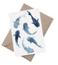 Watercolour Whale Sharks: A5 Blank Greetings Card 