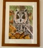 Stunning original Long Eared Owl Framed watercolour piece - Image 4