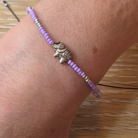 Elephant Beaded Stacker Bracelet, Boho Chic Gift, Good luck jewellery (STK-0007)