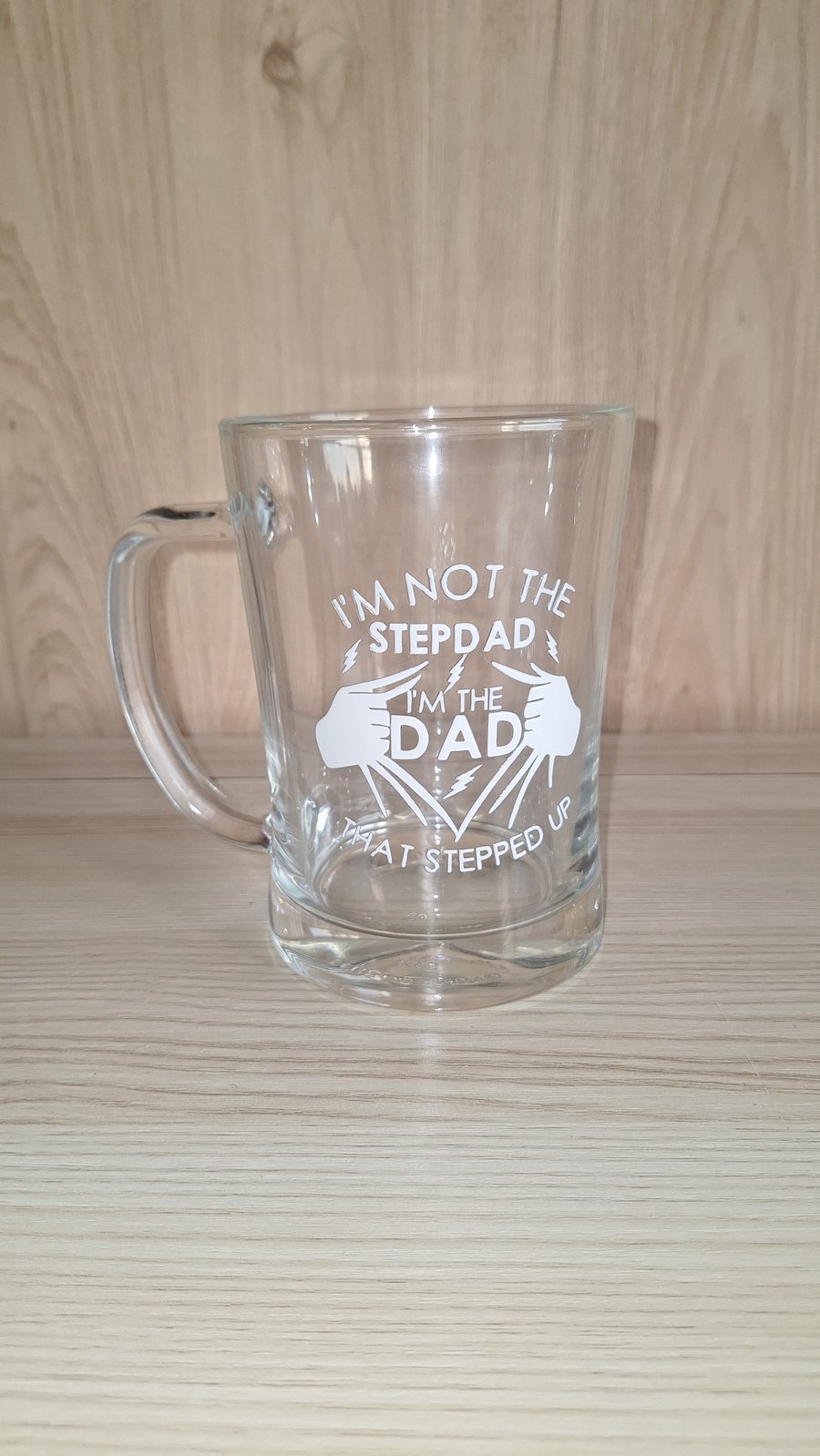 Stepdad The Dad That Stepped Up Beer Glass Tankard Father's Day Christmas Gift