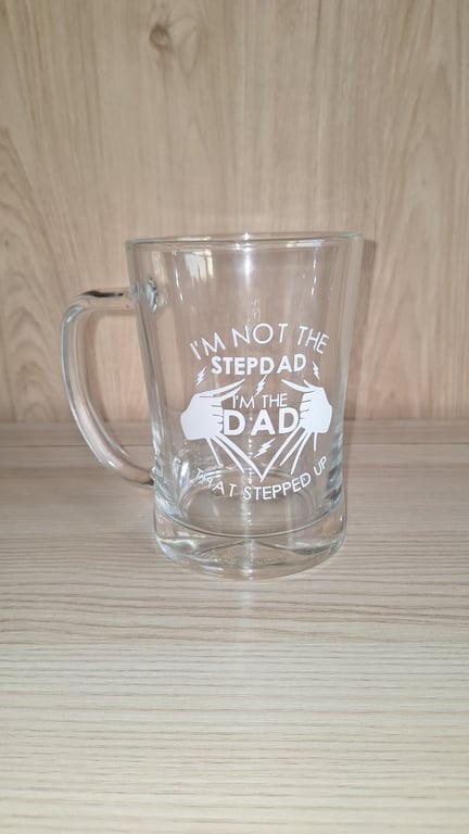Stepdad The Dad That Stepped Up Beer Glass Tankard Father's Day Christmas Gift