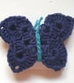 Crocheted cotton butterfly brooch - Image 1