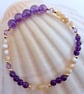 Amethyst & Mother Of Pearl Bracelet With Swarovski Crystals - Handmade In Devon. - Image 4