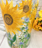 Glass Jug Hand painted with Sunflowers - Image 3