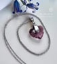 Silver Necklace Amethyst Purple Swarovski Crystal Heart Pendant