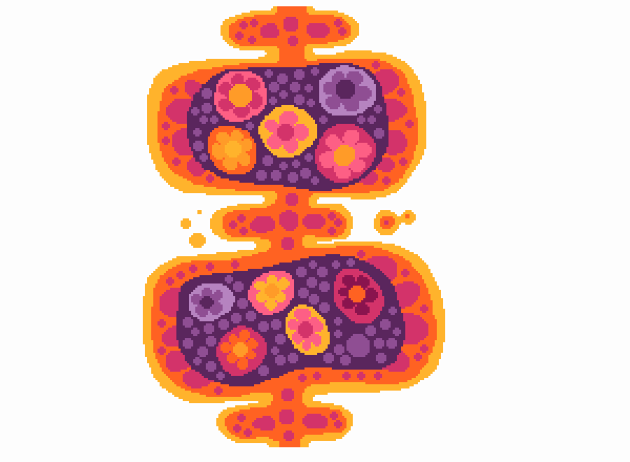 109 - Cross Stitch Pattern 70s Mid Century Retro Psychedelic Lava Bubble Flowers