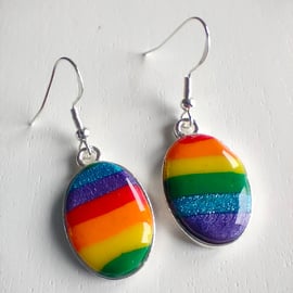 Oval Rainbow Earring Drops