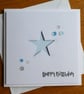 Birthday Card - Blue and White Polka Dot Star Aperture