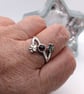 Garnet floral ring sterling silver - Image 3