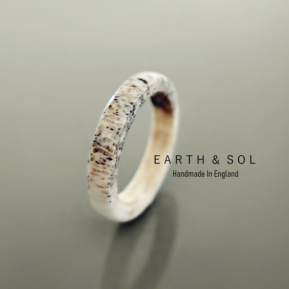 Deer Antler Ring. Wedding Ring Men's Band. Women's Rings.