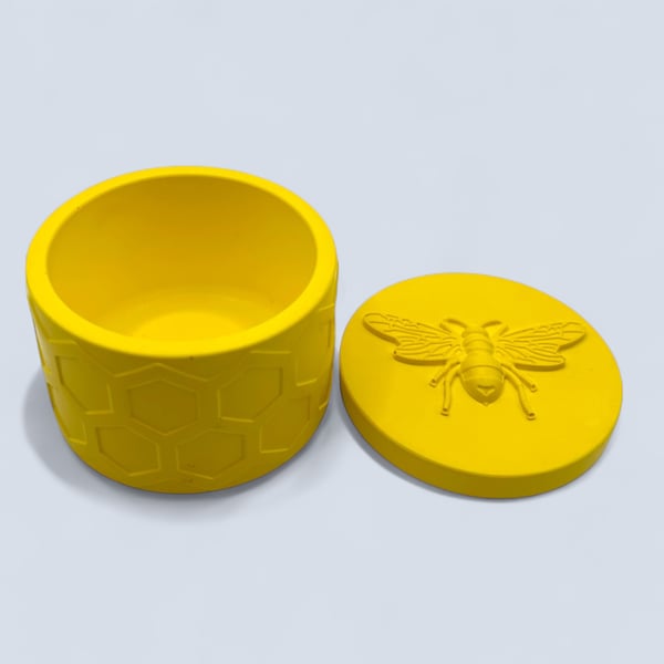 Yellow Bee Design Jewellery Box with Honeycomb Pattern