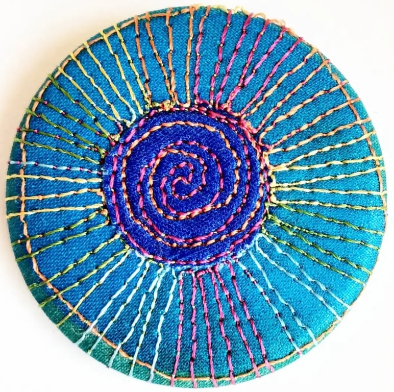 Badge 45mm Multicoloured Blue Textile Badge 