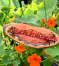 Pyrography Beach Vibes hanging plaque. Sunset on the coast. - Image 1