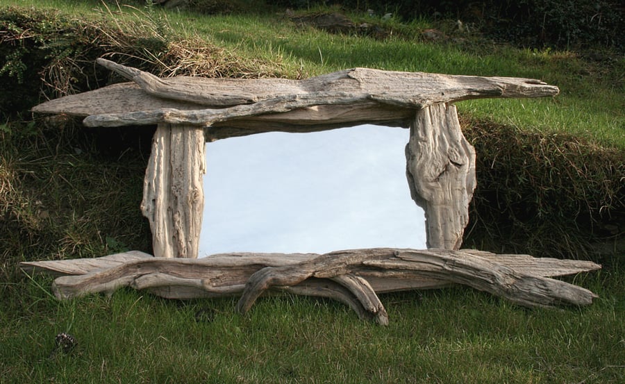   Driftwood Mirror,Drift Wood Mirror,Naturally Sun Bleached Drift Wood Mirror UK