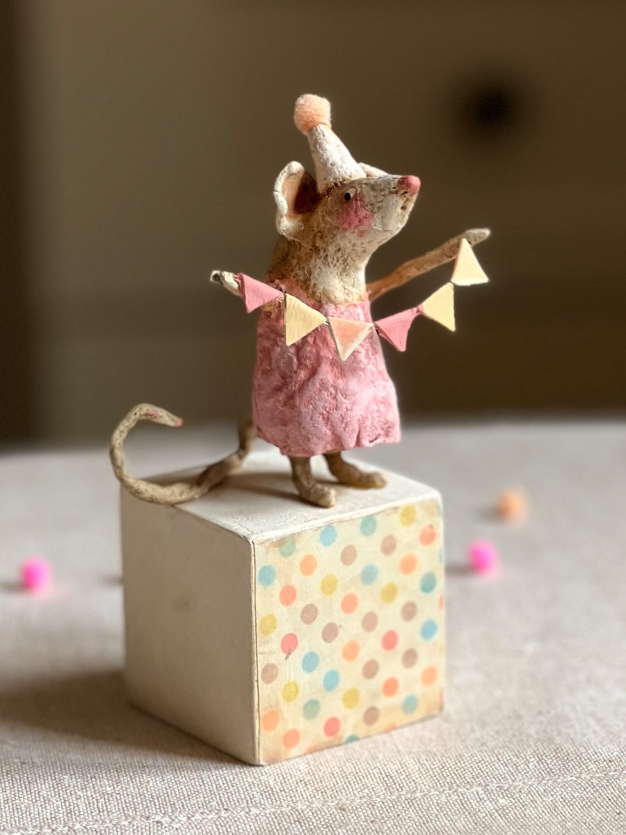 Hester a whimsical spun cotton mouse