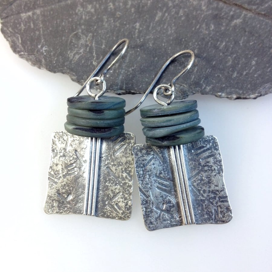 Silver and shell Core earrings