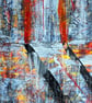'Red Monoliths' Original A4 Framed Painting - Image 3