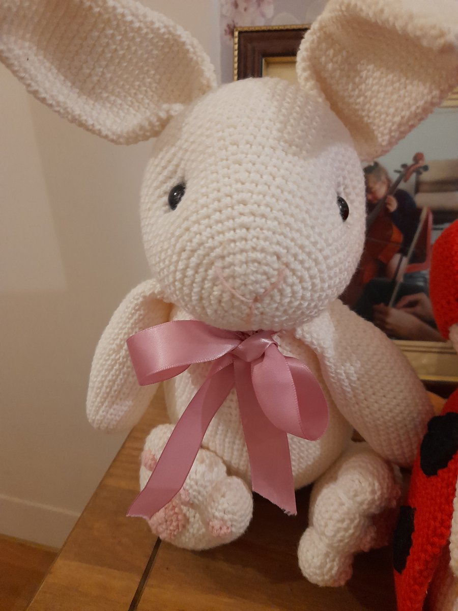 Crochet white bunny