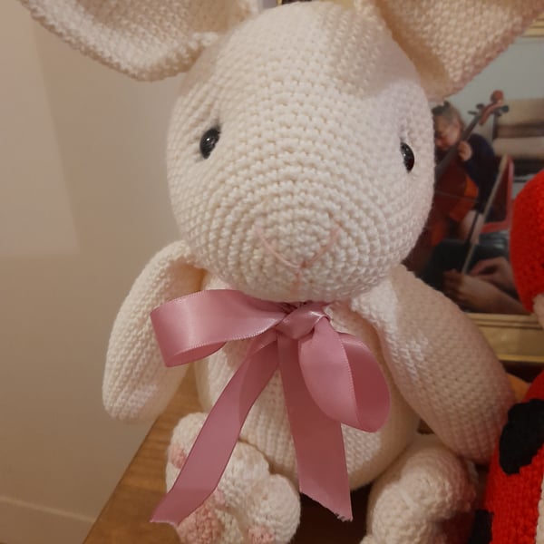 Crochet white bunny