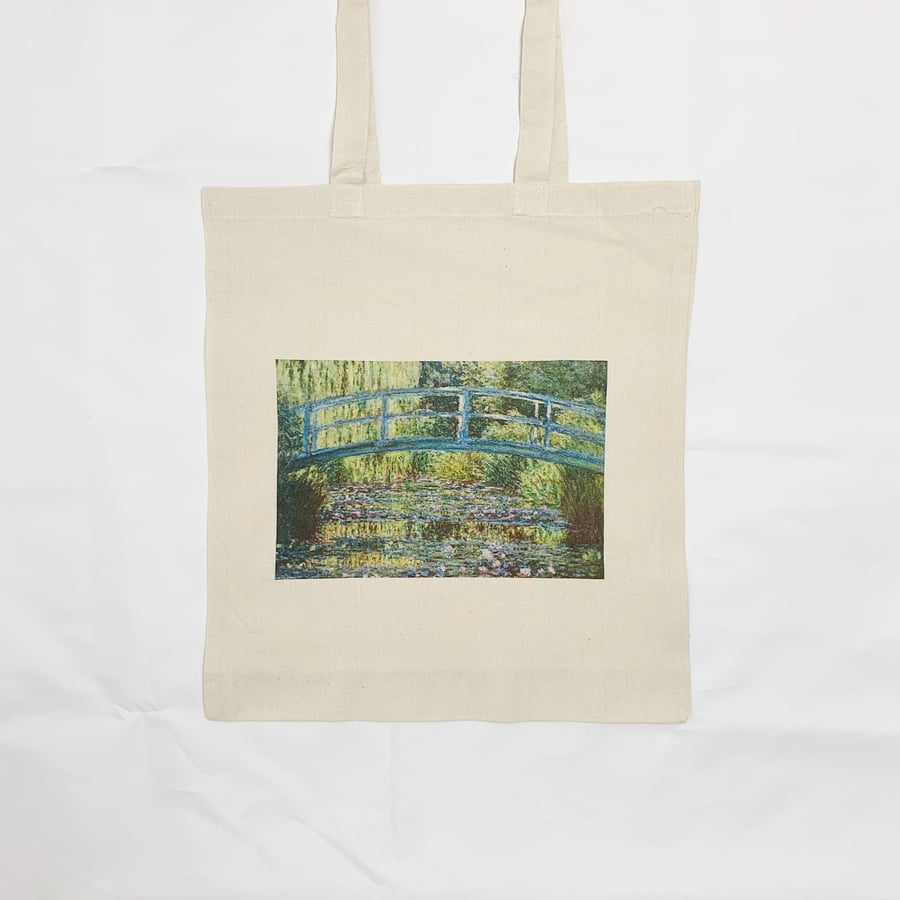 Claude Monet Water Lily Pond (1899) Canvas Tote Bag Famous Vintage Aesthetic Art