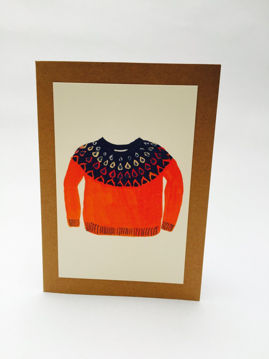 Winter Warmer Wooly Jumper Card (orange drop)