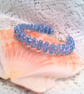 Crystal and Memory Wire Cuff With Safety Chain, Cuff Bracelet, Crystal Bracelet - Image 3