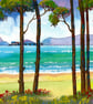 Mumbles Through the trees, Swansea Bay, Watercolour Print in 9 x 7'' Mount - Image 1