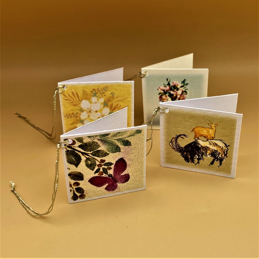 Pack of 4 Blank Gift Tags, 'lucky dip' random designs. Special offer.