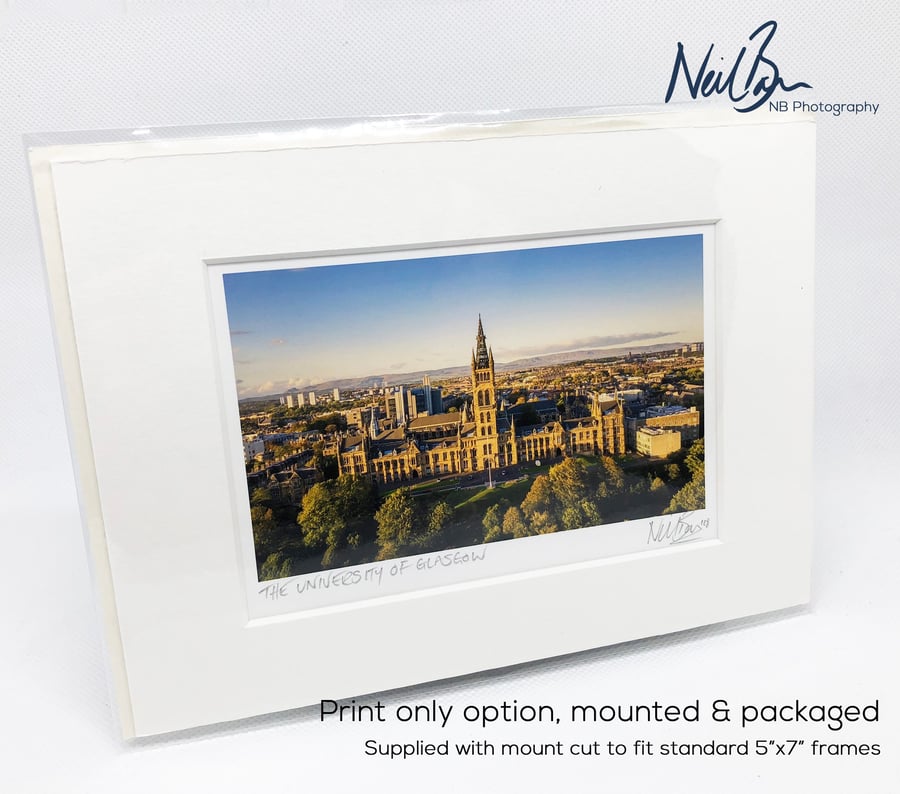 University of Glasgow Tower Gilmorehill Scotland - A6 (7" x 5") Unframed Print