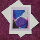 Handmade blank white card glossy tissue paper design 